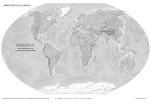 Mapa konturowa fizyczna Świata